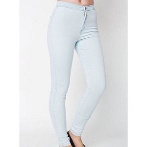 AMERICAN APPAREL HIGH WAISTED LIGHT WASH JEANS